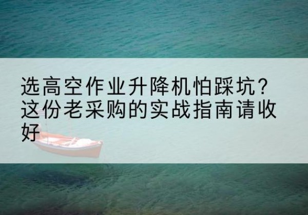 泸西高空作业升降机厂家推荐-选高空作业升降机怕踩坑？这份老采购的实战指南请收好